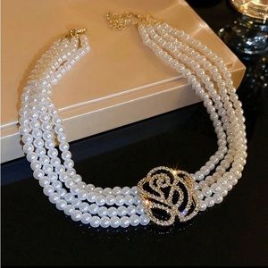 Gorgeous Vintage Rhinestone Rose Inlaid Hollowed Flower Shaped Pearl Earrings